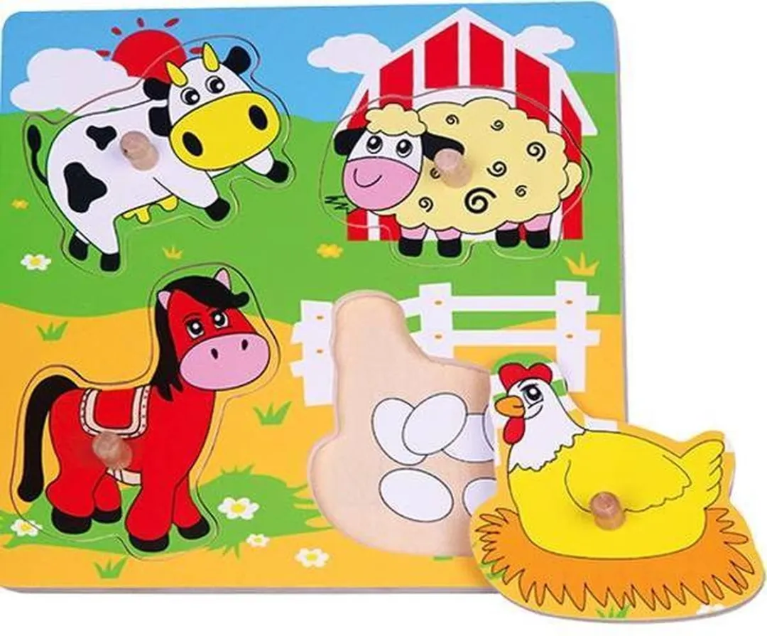 Vigatoys Boerderij Puzzel 4 Stuks