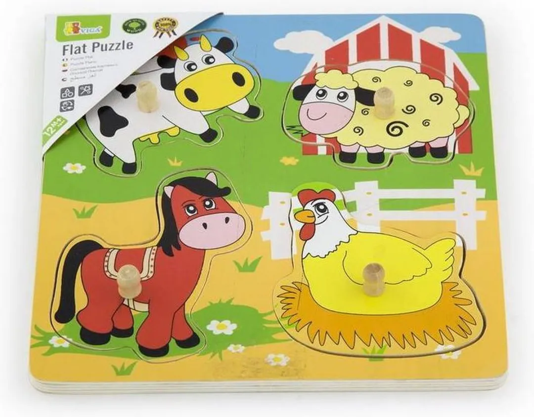 Vigatoys Boerderij Puzzel 4 Stuks - Multicolor