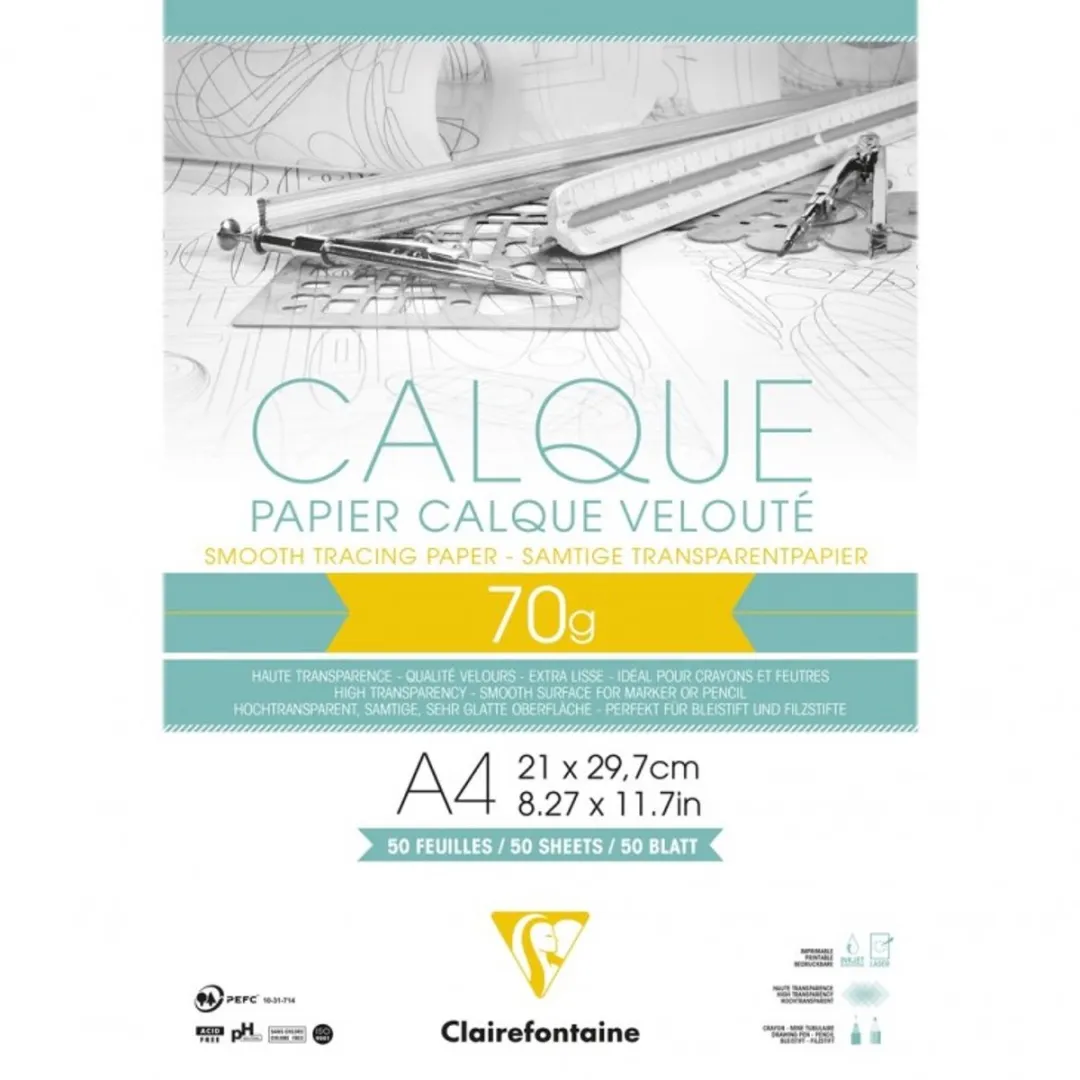 Clairefontaine Calque Overtrekpapier A4 - 50 Stuks - Transparant
