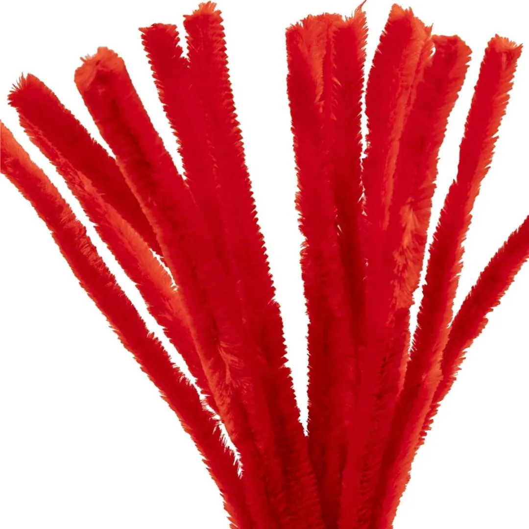 Creativ Company Chenilledraad Rood 15mm - 15 Stuks