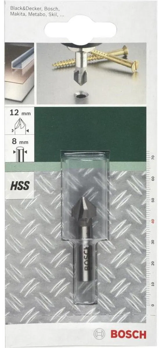 Bosch Conische Verzinkboor HSS 12mm M6 - 40mm - 8mm