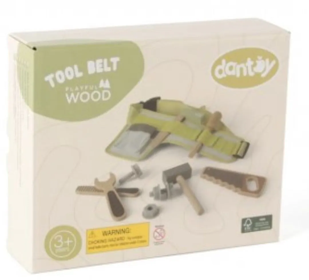 Dantoy BIO Gereedschapsgordel Houten Gereedschap 11-delig