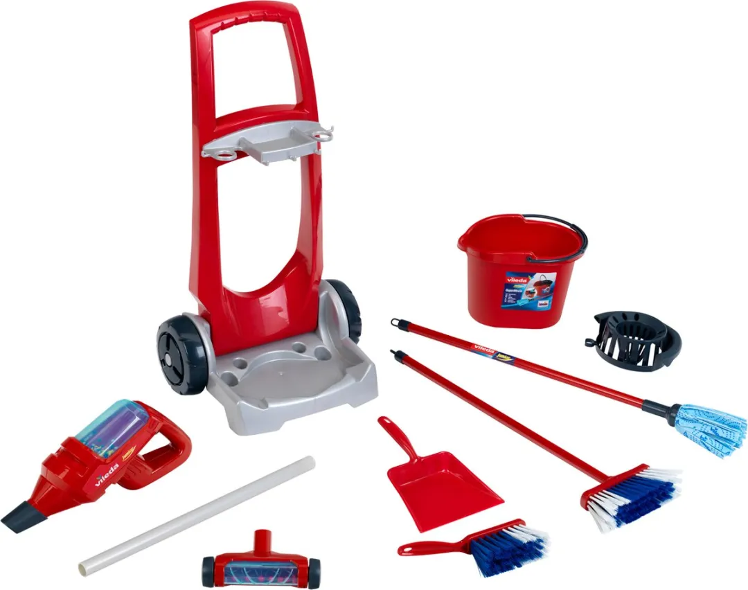 Klein Toys Vileda Schoonmaakwagen 3-in-1 - Rood