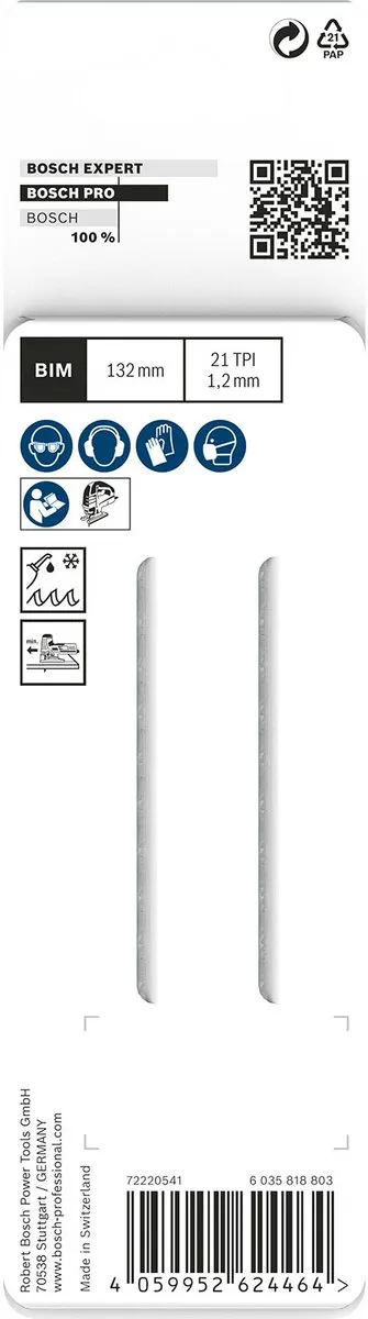 Bosch PRO T321AF Decoupeerzaagblad Metaal