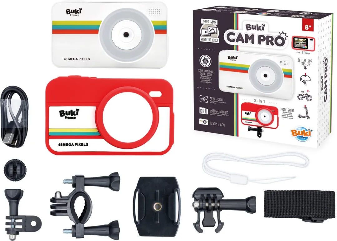 Buki PV010 2-in-1 Camera - 48MP - Wit/Rood
