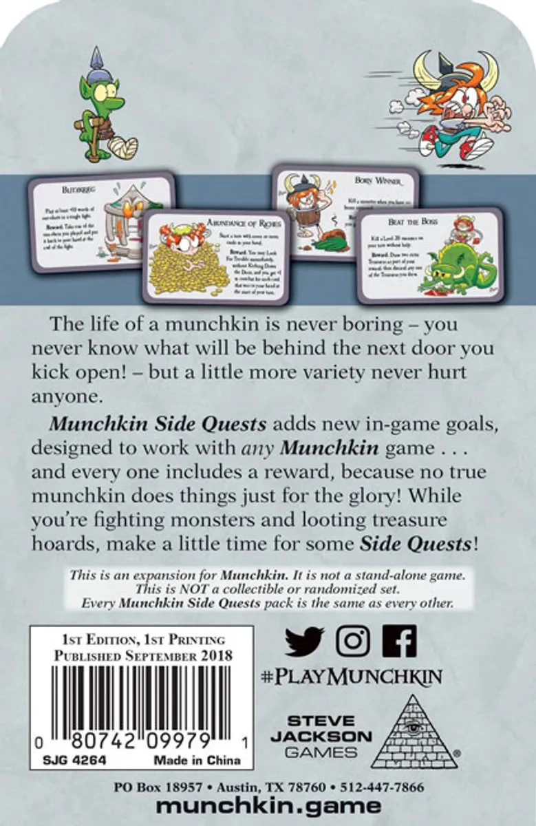 Steve Jackson Games Munchkin Side Quests Kaartspel - 3-6 Spelers