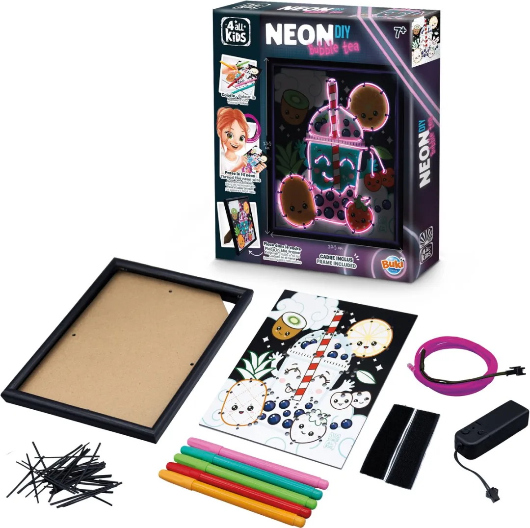 Buki France Neonframe Thema Bubble Tea Knutselset - Multicolor