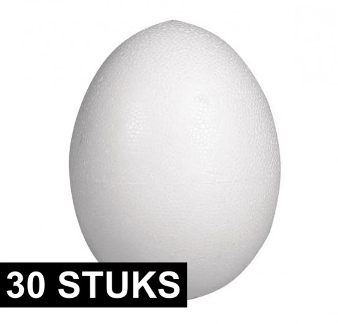 Rayher Piepschuim Ei 30 Stuks - 8cm - Wit