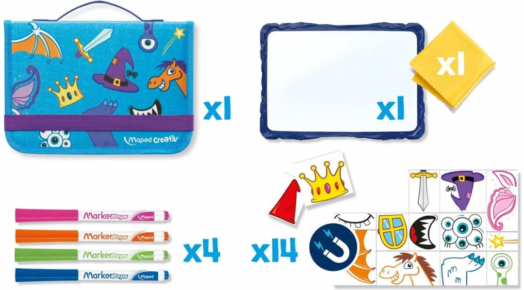 Maped Travel Board Ridders & Prinsessen Magnetisch Bord - Meerkleurig