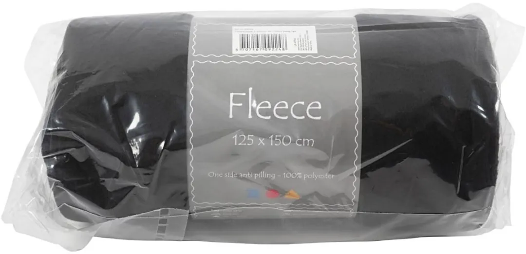 Creativ Company Fleece 125x150cm - 200 g/m² - Zwart