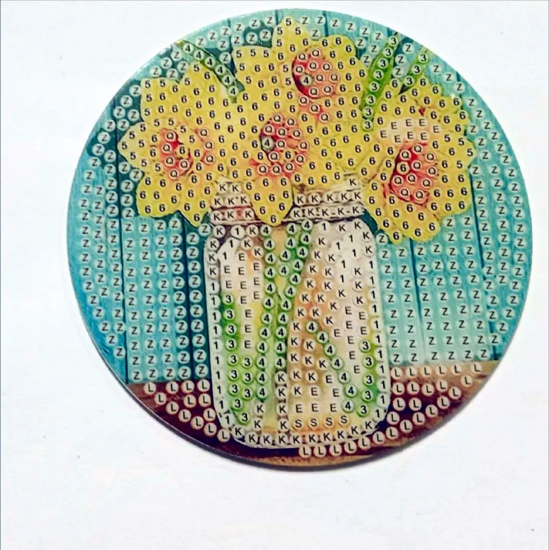 VDTOYS Diamond Painting Onderzetters Set AW 155 Flower Pot - 8 Stuks