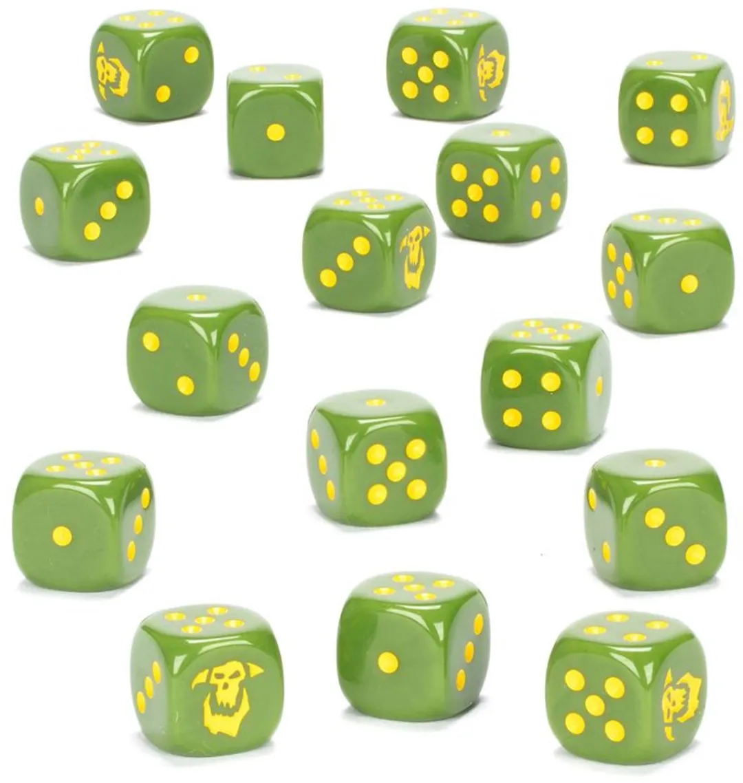 Games Workshop Warhammer Age of Sigmar Orruk Warclans D6 Dices - 16 Stuks