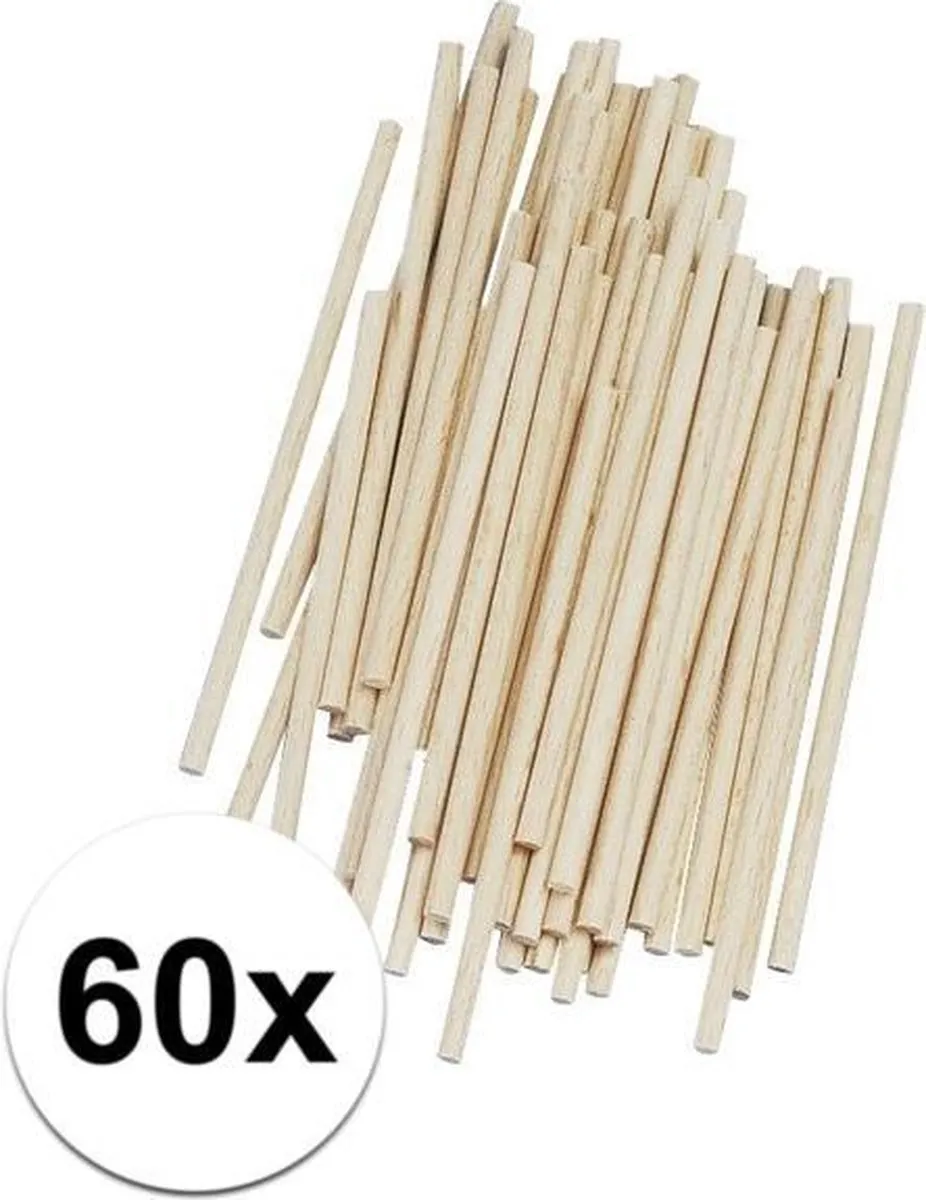 Rayher Knutselhoutjes 60 Stuks - 10x4mm - Natuurlijk
