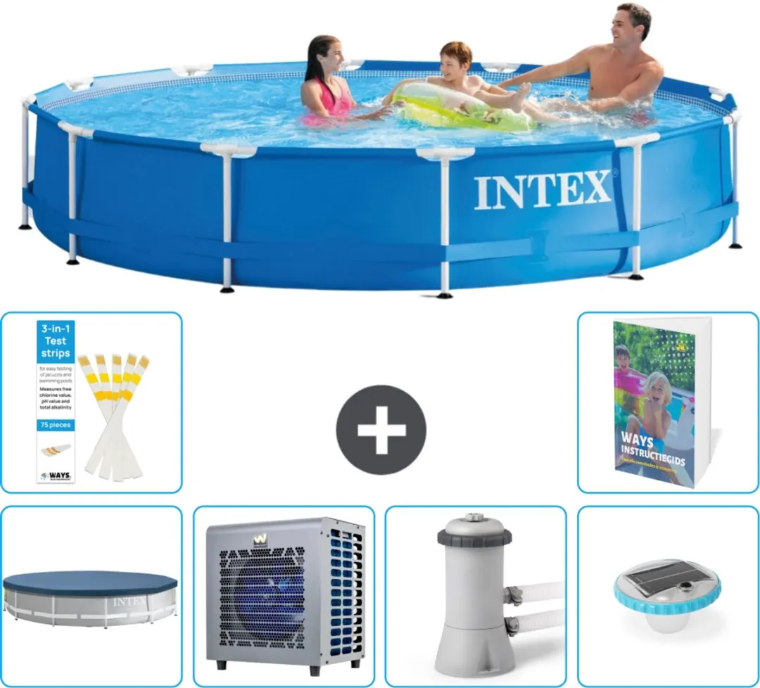 Intex 28210NP-Blauw Rond Frame Zwembad 366x76cm - Blauw