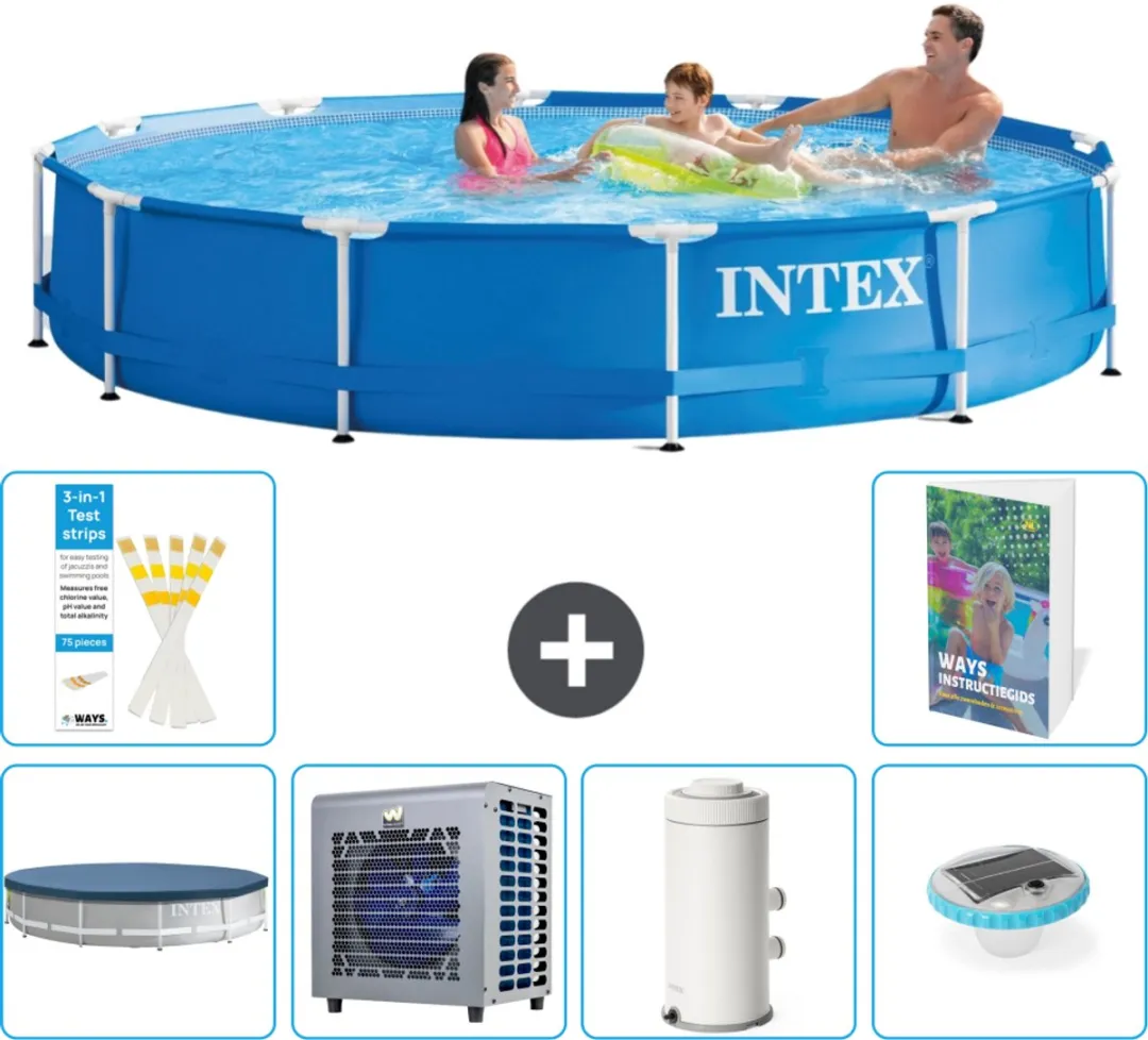 Intex 28210NP-Blauw Rond Frame Zwembad 366x76cm