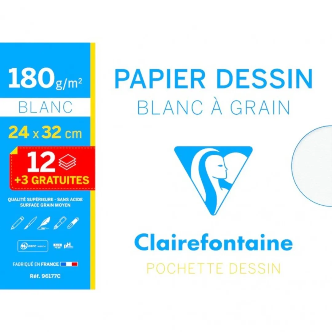 Clairefontaine Grofkorrelig Tekenpapier 24,5x32cm