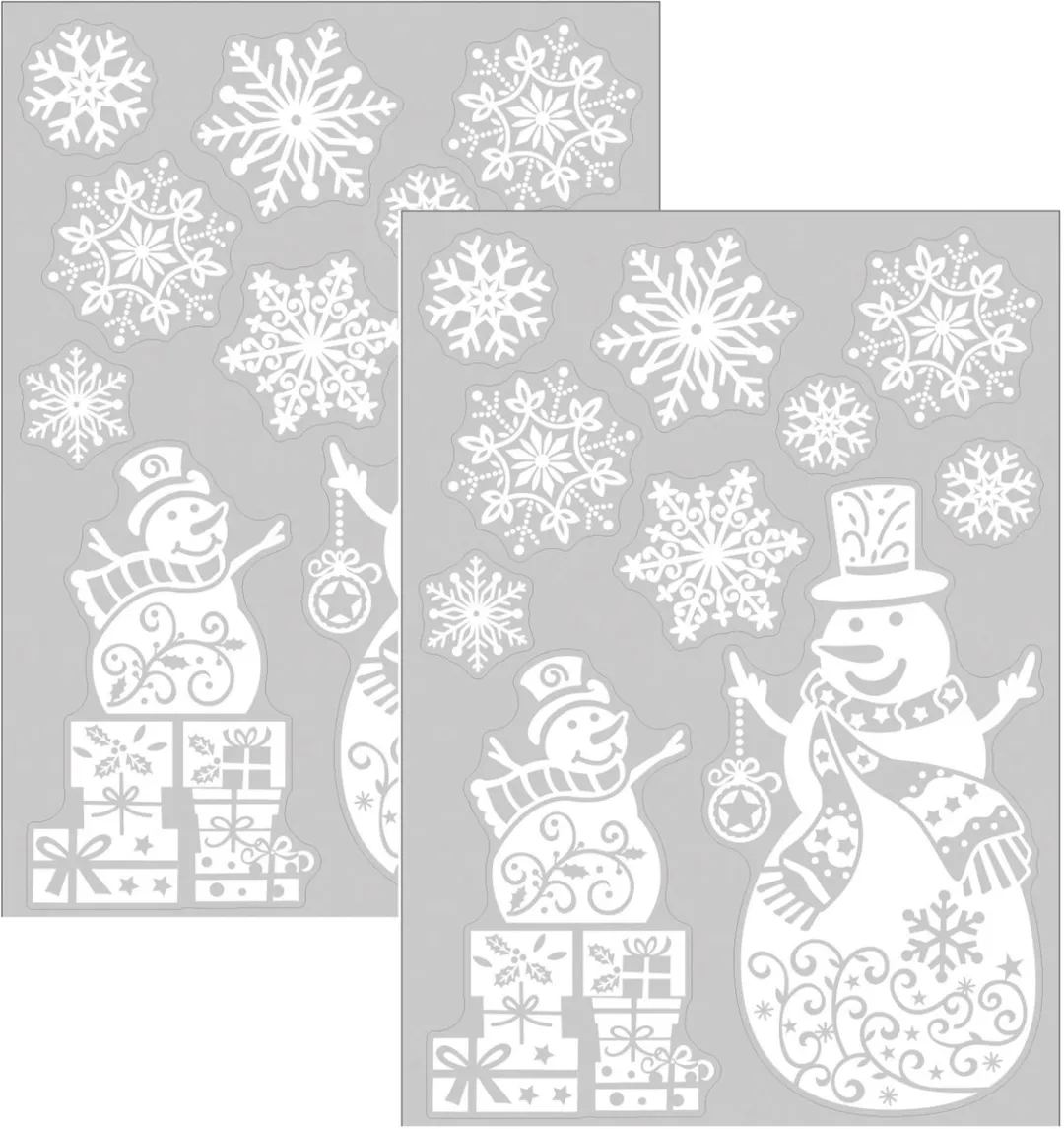 Anna's Collection Kerst Raamstickers Sneeuwpop
