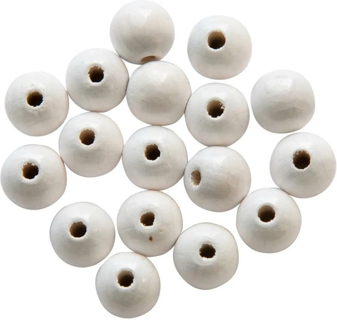 Rayher Houten Kralen Wit Ø6mm