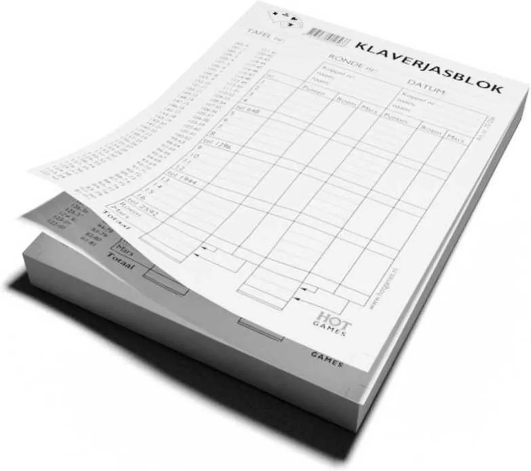 HOT Games Klaverjas Scoreblok 100 Vel