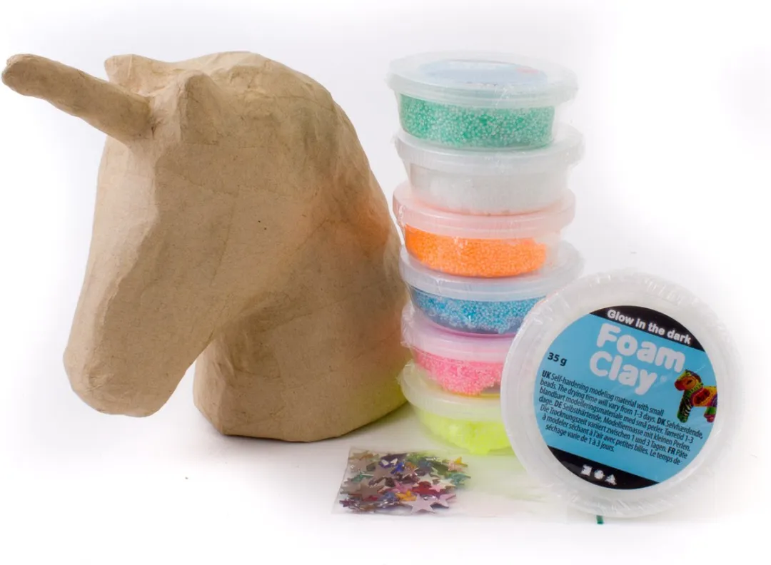 Foam Clay Eenhoorn Glow-in-the-Dark Knutselpakket