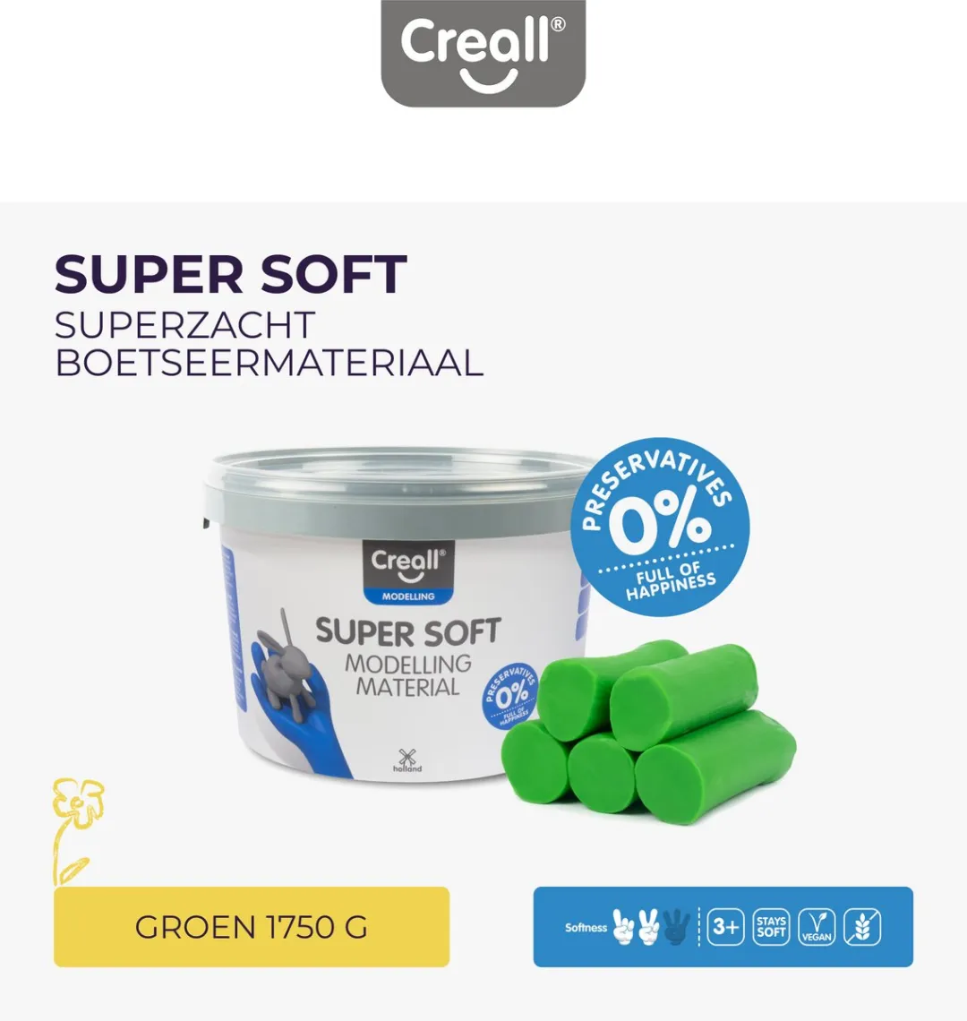 Creall Supersoft Boetseerklei Groen 1750g