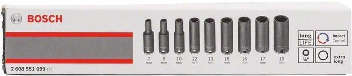Bosch 9-delige Dopsleutelmoffenset 2608551099