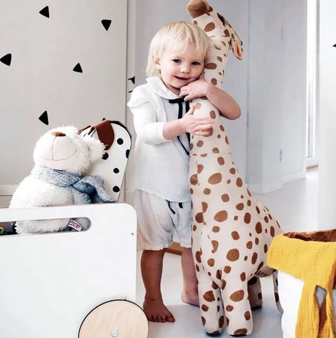 RedParrot XXL Knuffel Giraffe - Pluche Wit Bruin