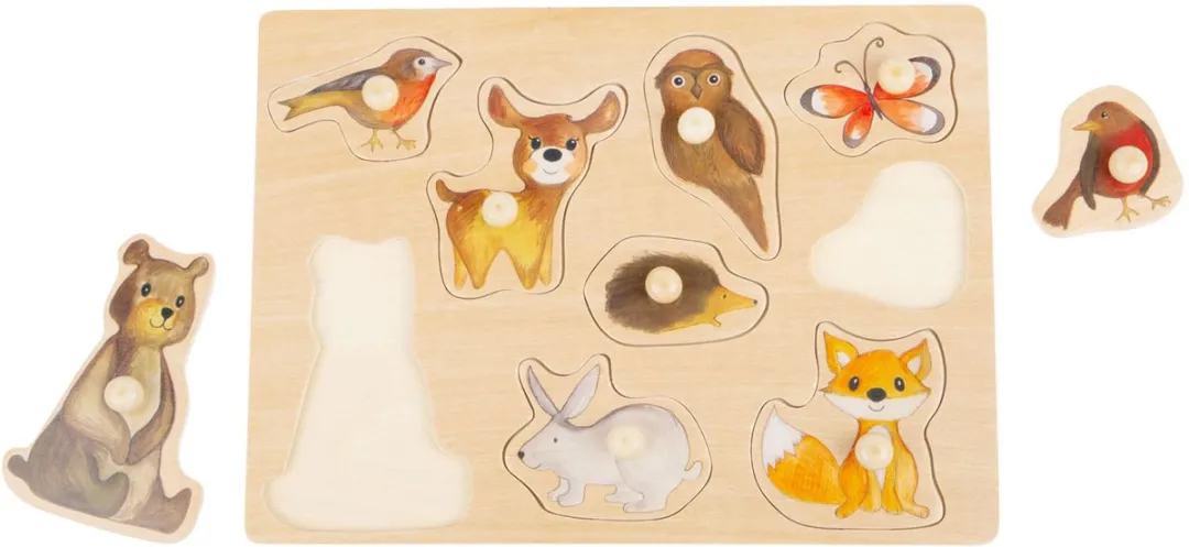 Small Foot Houten Noppenpuzzel Bosdieren 10 Stuks
