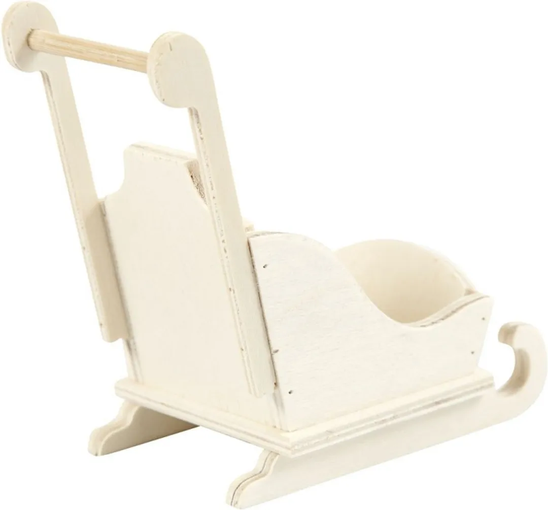 Creativ Company Houten Miniatuur Slee 8x5x9cm - Multicolor