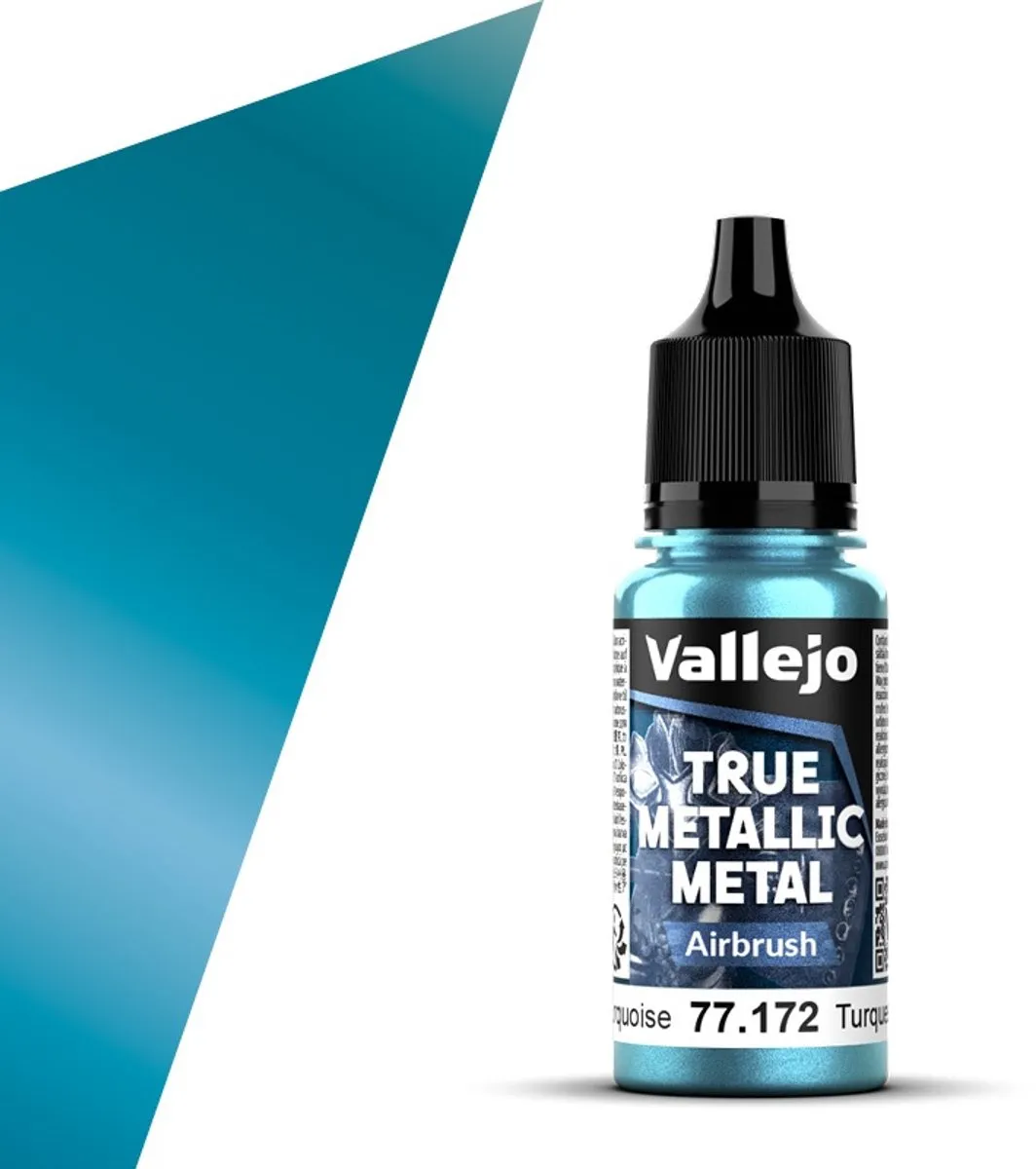 Vallejo Hobbypenseel True Metallic Metal Airbrush Hydra Turkoois 18ml