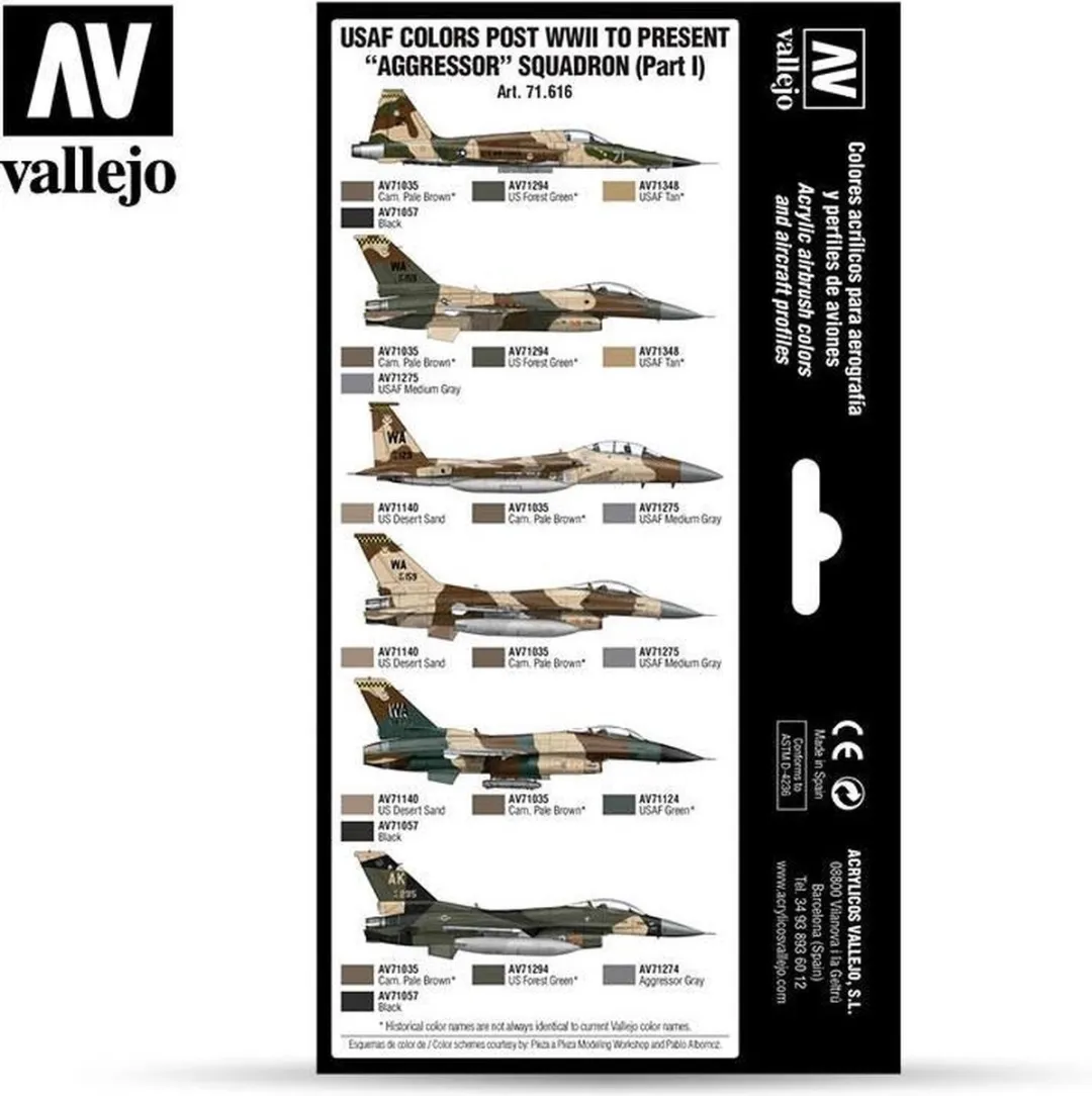 Vallejo Hobbyverf Acrylverf USAF Aggressor Squadron Set - 8x17ml - Multi