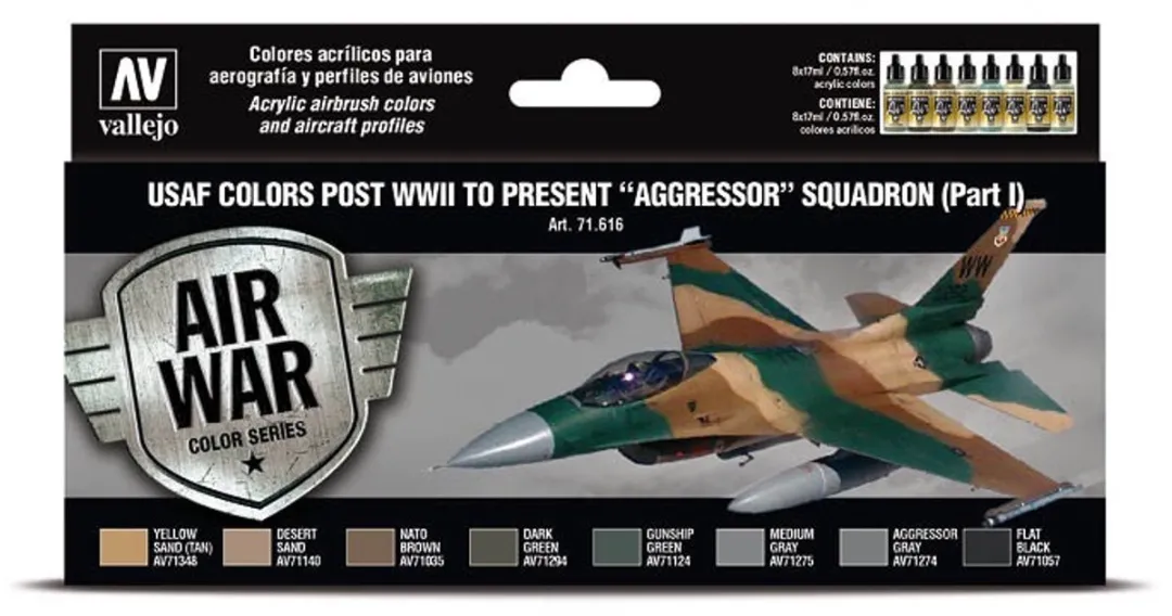 Vallejo Hobbyverf Acrylverf USAF Aggressor Squadron Set - 8x17ml - Multi