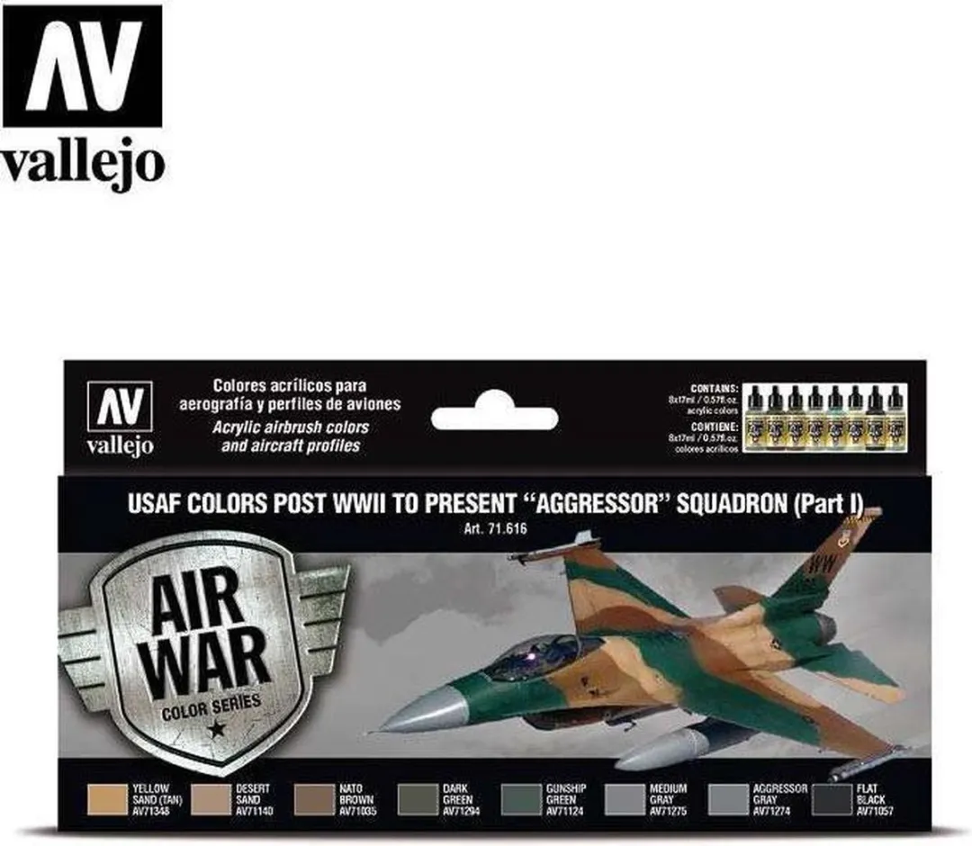 Vallejo Hobbyverf Acrylverf USAF Aggressor Squadron Set
