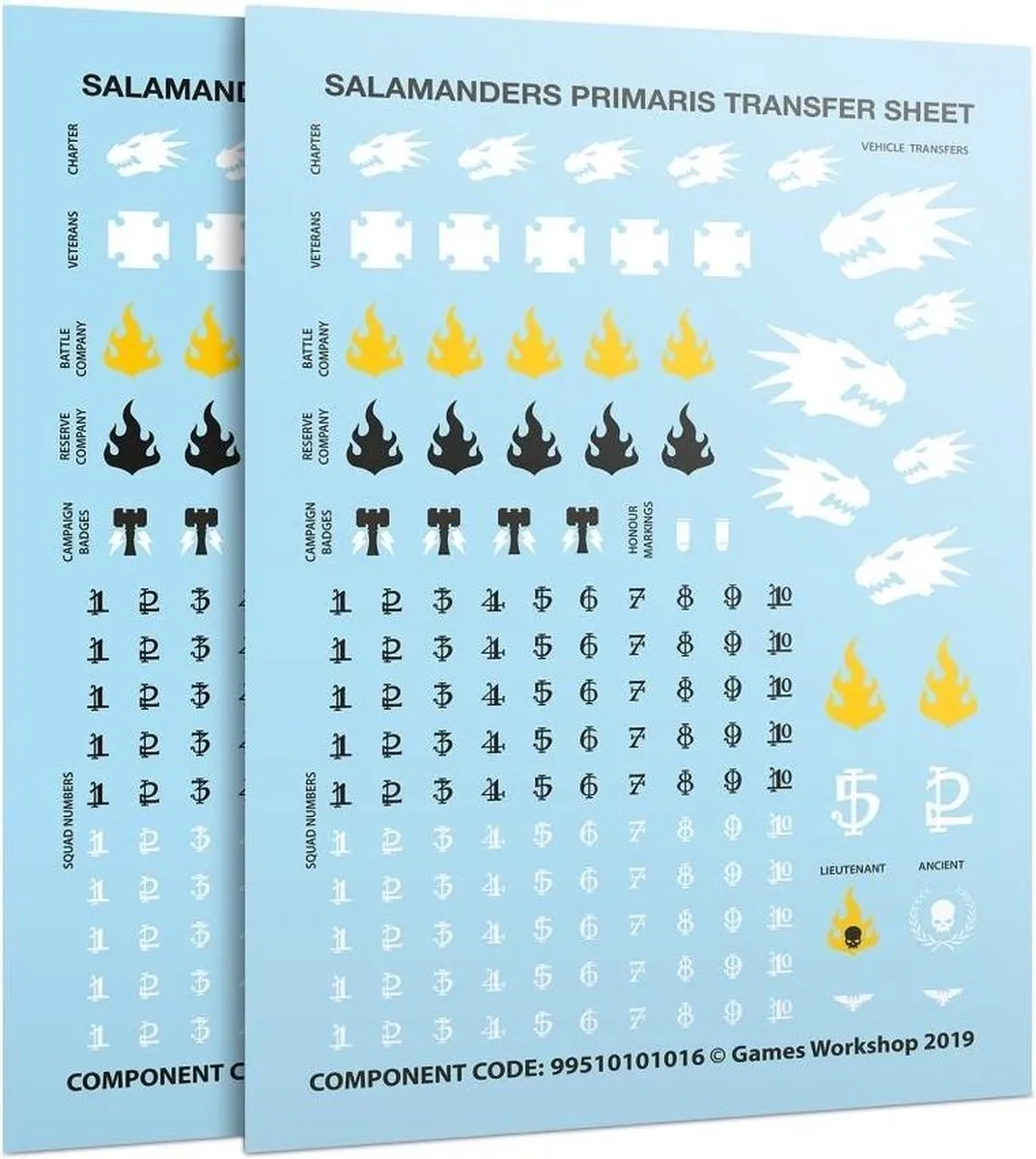 Games Workshop Warhammer 40.000 Space Marines Salamanders Primaris Upgrades