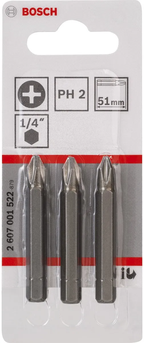 Bosch PH 2 Bit Extra-hard 51mm - 3 Stuks
