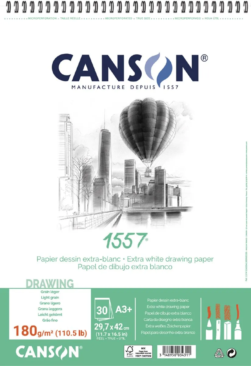 Canson Tekenblok A4 180g/m²