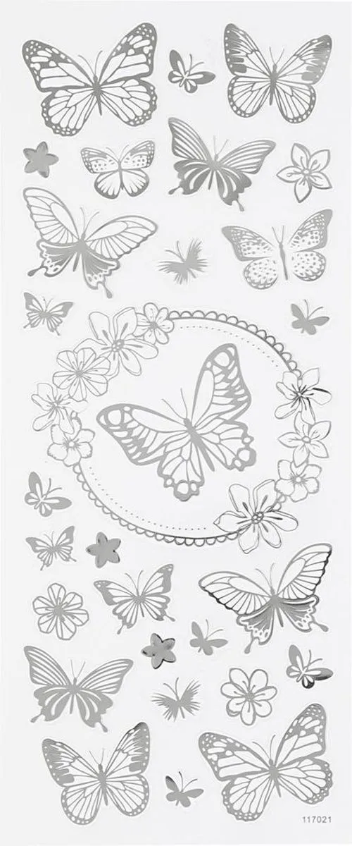 Creativ Company Creotime Vlinderstickers Zilver 28-delig
