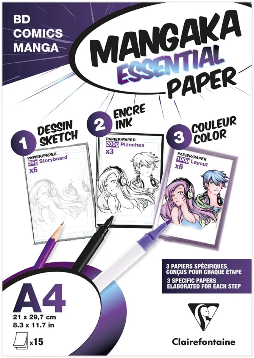 Clairefontaine Manga Tekenpapier A4