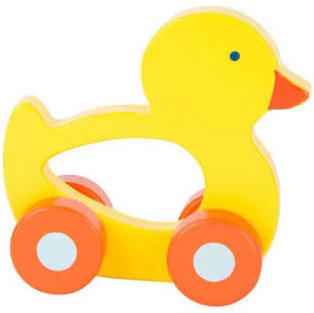 Small Foot Houten Duwfiguur Dier op Wielen - Multikleuren
