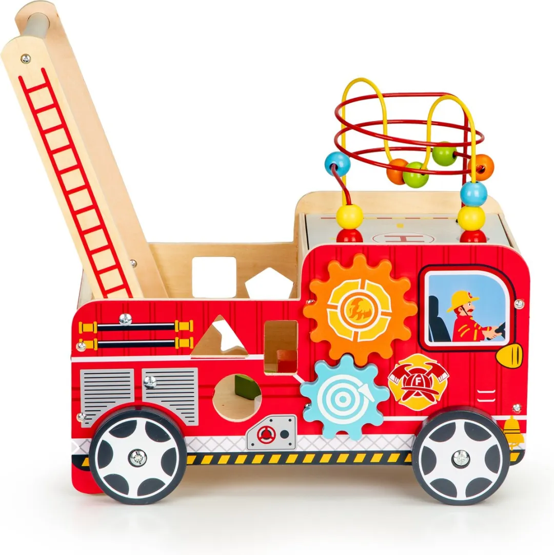 ECOTOYS Loopwagen Brandweer - Rood 46x28x41,5cm