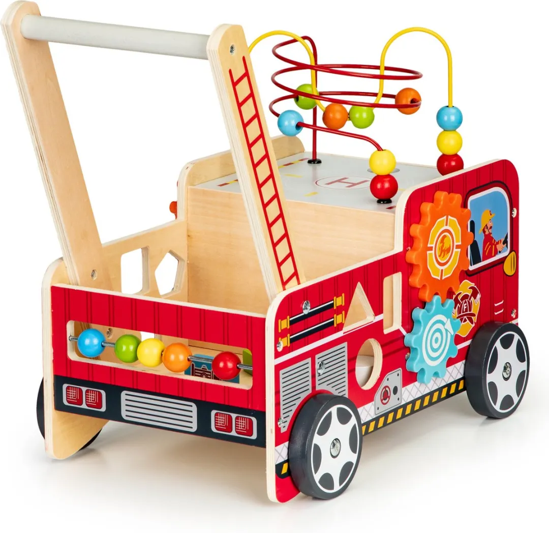 ECOTOYS Loopwagen Brandweer - Rood 46x28x41,5cm