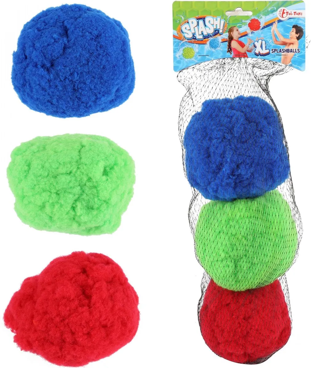 Toi-Toys Splashballen XL 15cm - Blauw/Groen/Rood - 3 Stuks