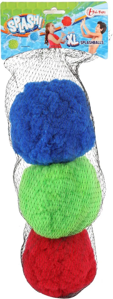 Toi-Toys Splashballen XL 15cm - Blauw/Groen/Rood - 3 Stuks