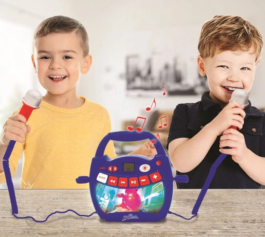 Spider-Man Draagbare Muziekspeler - 2 Microfoons - Multi Colour
