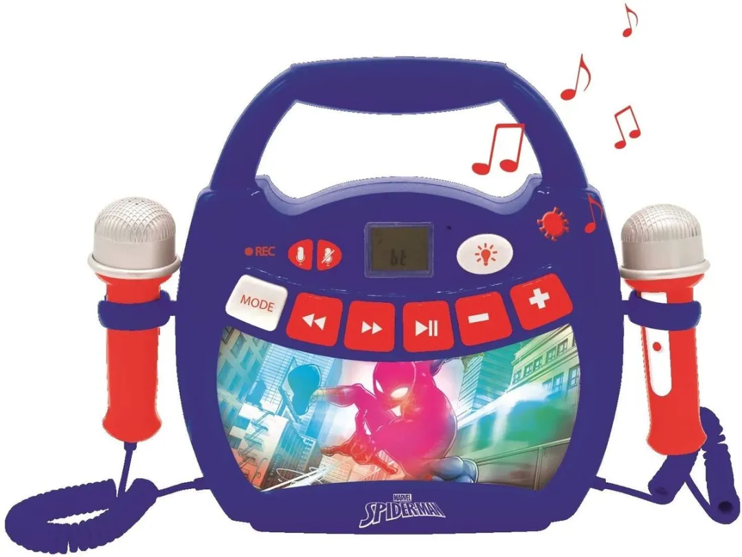 Spider-Man Draagbare Muziekspeler - 2 Microfoons - Multi Colour
