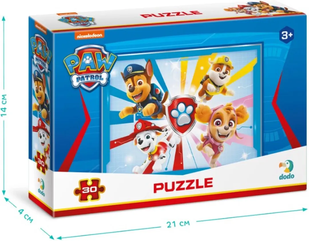 Dodo Toys Paw Patrol Puzzel 30 Stuks - Chase, Marshall, Skye & Rubble