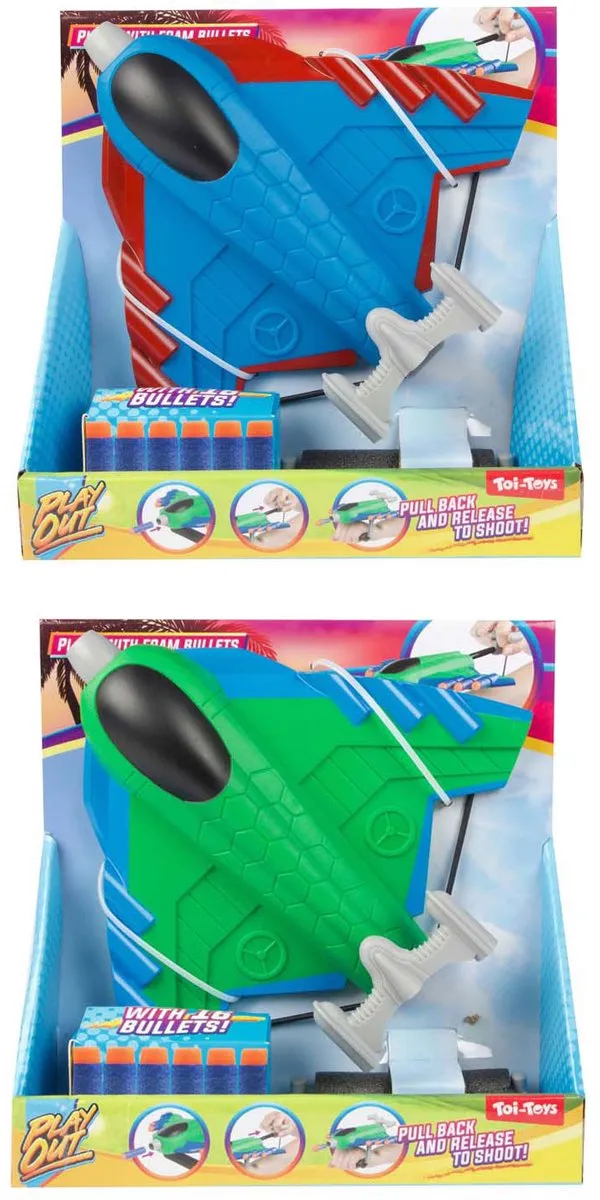 Toi-Toys Play Out Vliegtuig Shooter 68945Z - 16 Foam Pijlen - Multicolor