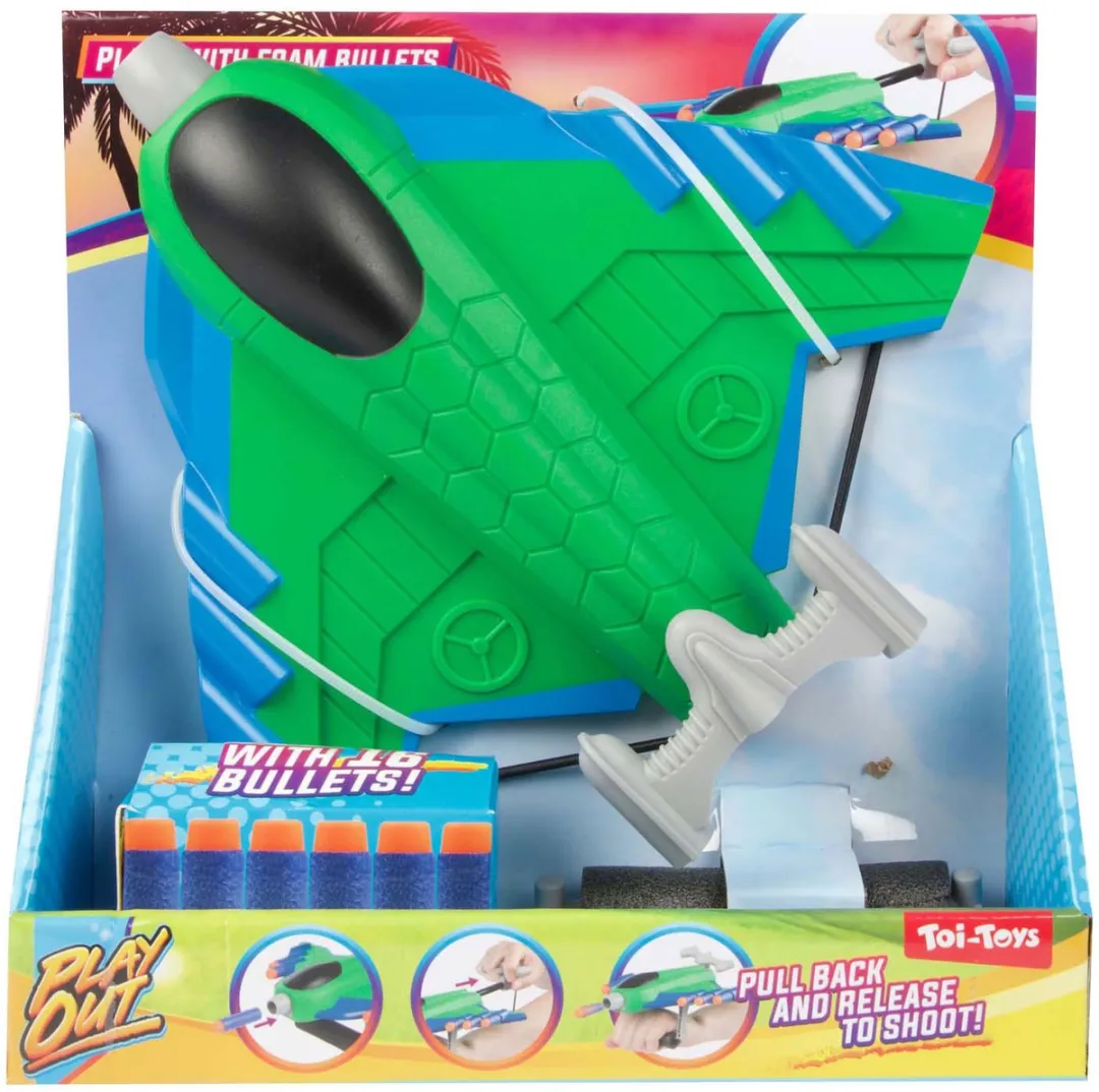 Toi-Toys Play Out Vliegtuig Shooter 68945Z - 16 Foam Pijlen - Multicolor