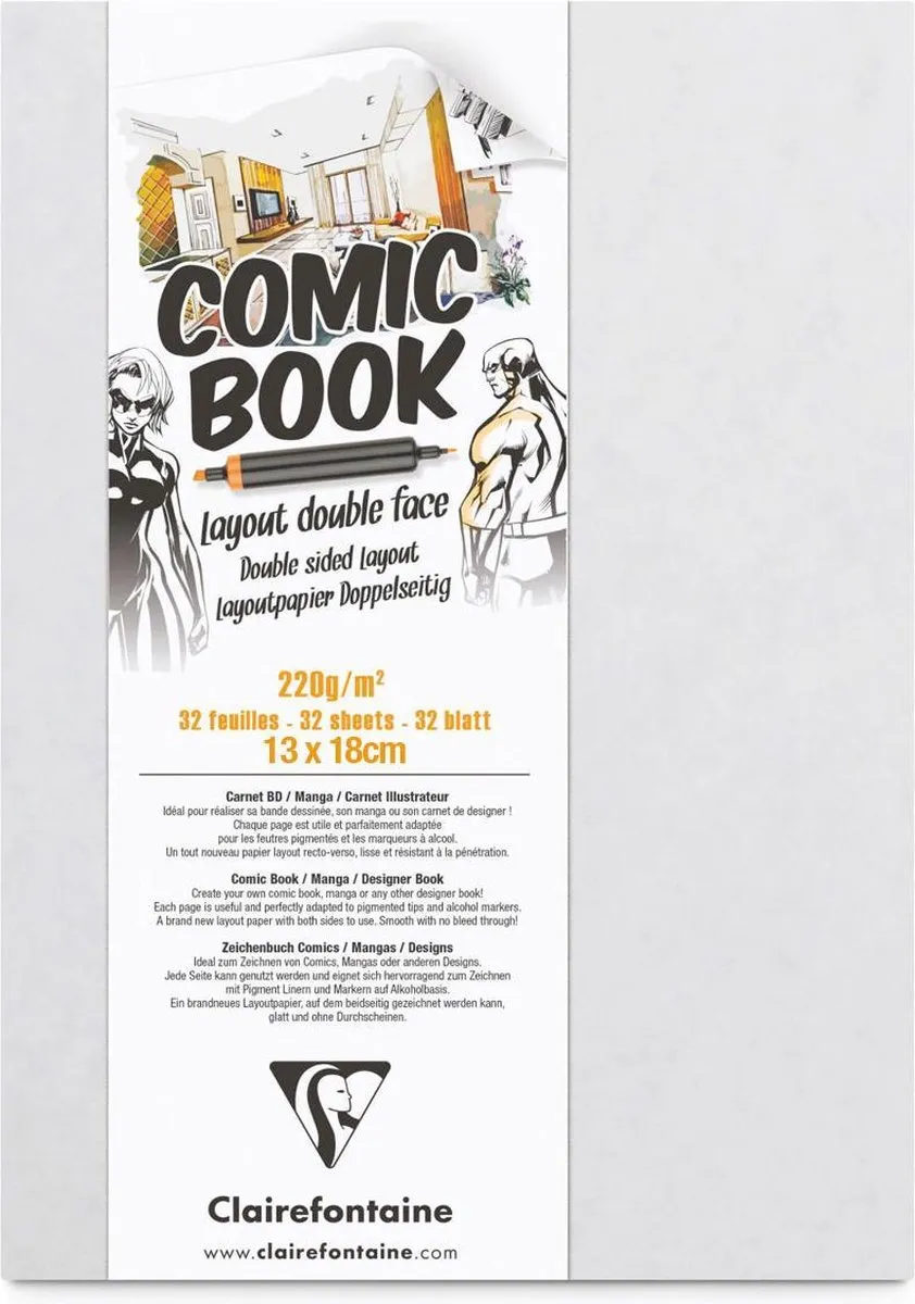 Clairefontaine Comic Book Notitieboek 13x18cm