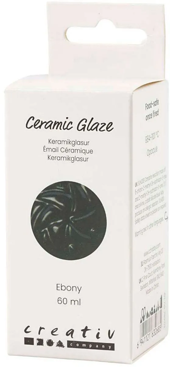 Creativ Company Keramiek Glazuur Ebony Zwart 60ml